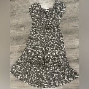 Style & Co. Green and White High Low Dress